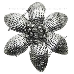 Pendant/Charm, Zinc Alloy Jewelry Findings, Lead-free, Flower 43mm, Sold by Bag