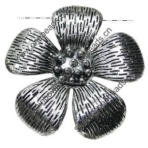 Pendant/Charm, Zinc Alloy Jewelry Findings, Lead-free, Flower 50mm, Sold by Bag
