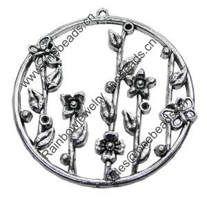 Pendant/Charm, Zinc Alloy Jewelry Findings, Lead-free, Flower 50mm, Sold by Bag