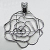 Pendant/Charm, Zinc Alloy Jewelry Findings, Lead-free, Flower 54x48mm, Sold by Bag