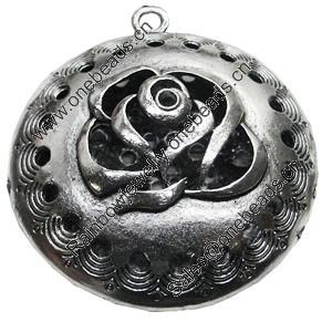 Pendant/Charm, Zinc Alloy Jewelry Findings, Lead-free, Flower 50mm, Sold by Bag