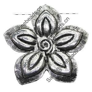 Pendant/Charm, Zinc Alloy Jewelry Findings, Lead-free, Flower 43mm, Sold by Bag