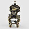Pendant/Charm, Zinc Alloy Jewelry Findings, Lead-free, 42x20x12mm, Sold by Bag