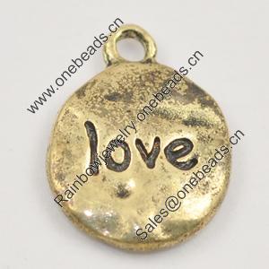 Pendant/Charm, Zinc Alloy Jewelry Findings, Lead-free, 16x12mm, Sold by Bag