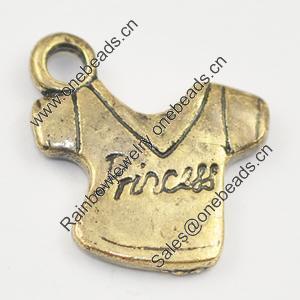 Pendant/Charm, Zinc Alloy Jewelry Findings, Lead-free, 15x14mm, Sold by Bag