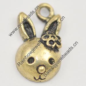 Pendant/Charm, Zinc Alloy Jewelry Findings, Lead-free, 15x8mm, Sold by Bag