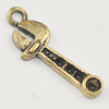 Pendant/Charm, Zinc Alloy Jewelry Findings, Lead-free, 20x7mm, Sold by Bag
