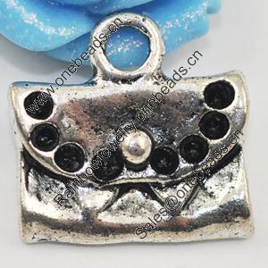 Pendant/Charm, Zinc Alloy Jewelry Findings, Lead-free, 16x15mm, Sold by Bag