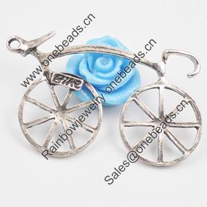 Pendant/Charm, Zinc Alloy Jewelry Findings, Lead-free, 54x29mm, Sold by Bag