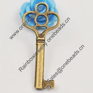 Pendant/Charm, Zinc Alloy Jewelry Findings, Lead-free, 43x18mm, Sold by Bag