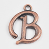 Pendant/Charm, Zinc Alloy Jewelry Findings, Lead-free, letter 19x15mm, Sold by Bag