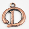 Pendant/Charm, Zinc Alloy Jewelry Findings, Lead-free, letter 18x16mm, Sold by Bag