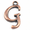 Pendant/Charm, Zinc Alloy Jewelry Findings, Lead-free, letter 20x11mm, Sold by Bag