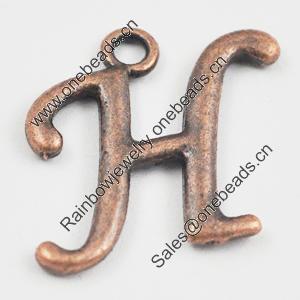 Pendant/Charm, Zinc Alloy Jewelry Findings, Lead-free, letter 18x16mm, Sold by Bag