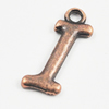 Pendant/Charm, Zinc Alloy Jewelry Findings, Lead-free, letter 19x7mm, Sold by Bag