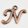 Pendant/Charm, Zinc Alloy Jewelry Findings, Lead-free, letter 18x16mm, Sold by Bag