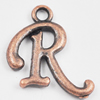 Pendant/Charm, Zinc Alloy Jewelry Findings, Lead-free, letter 18x15mm, Sold by Bag