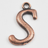 Pendant/Charm, Zinc Alloy Jewelry Findings, Lead-free, letter 20x12mm, Sold by Bag