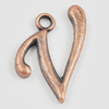 Pendant/Charm, Zinc Alloy Jewelry Findings, Lead-free, letter 11x20mm, Sold by Bag