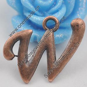 Pendant/Charm, Zinc Alloy Jewelry Findings, Lead-free, letter 17x15mm, Sold by Bag
