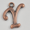 Pendant/Charm, Zinc Alloy Jewelry Findings, Lead-free, letter 18x14mm, Sold by Bag