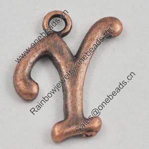 Pendant/Charm, Zinc Alloy Jewelry Findings, Lead-free, letter 18x14mm, Sold by Bag