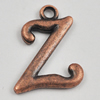 Pendant/Charm, Zinc Alloy Jewelry Findings, Lead-free, letter 18x15mm, Sold by Bag