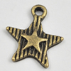 Pendant/Charm, Zinc Alloy Jewelry Findings, Lead-free, Star 14x12mm, Sold by Bag