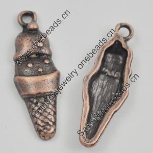 Pendant/Charm, Zinc Alloy Jewelry Findings, Lead-free, ice cream 27x10mm, Sold by Bag