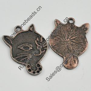 Pendant/Charm, Zinc Alloy Jewelry Findings, Lead-free, Animal Head 23x16mm, Sold by Bag