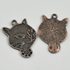 Pendant/Charm, Zinc Alloy Jewelry Findings, Lead-free, Animal Head 23x16mm, Sold by Bag