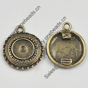 Pendant/Charm, Zinc Alloy Jewelry Findings, Lead-free, Flat Round 19x16mm, Sold by Bag