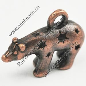 Pendant/Charm, Zinc Alloy Jewelry Findings, Lead-free, Animal 23x16mm, Sold by Bag