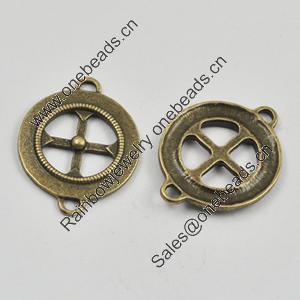 Connector, Zinc Alloy Jewelry Findings, Lead-free, Flat Round 30x23mm, Sold by Bag