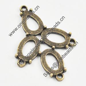 Connector, Zinc Alloy Jewelry Findings, Lead-free, Flat Round 31x44mm, Sold by Bag