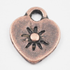 Pendant/Charm, Zinc Alloy Jewelry Findings, Lead-free, Heart 11x9mm, Sold by Bag