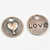 Pendant/Charm, Zinc Alloy Jewelry Findings, Lead-free, Flat Round 15x15mm, Sold by Bag