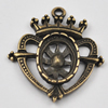 Pendant/Charm, Zinc Alloy Jewelry Findings, Lead-free, 30x34mm, Sold by Bag