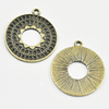 Pendant/Charm, Zinc Alloy Jewelry Findings, Lead-free, Flat Round 33x29mm, Sold by Bag