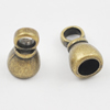 Zinc Alloy Cord End Caps, 13x7mm, hole:about 5mm, Sold by Bag