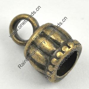 Zinc Alloy Cord End Caps, 15x10mm, hole: about 7mm, Sold by Bag