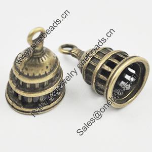 Zinc Alloy Cord End Caps, 20x13mm, hole: about 10mm, Sold by Bag