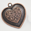 Pendant/Charm, Zinc Alloy Jewelry Findings, Lead-free, Heart 28x26mm, Sold by Bag