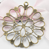Pendant/Charm, Zinc Alloy Jewelry Findings, Lead-free, Flower 35x33mm, Sold by Bag