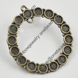 Pendant/Charm, Zinc Alloy Jewelry Findings, Lead-free, Flat Round 40x37mm, Sold by Bag
