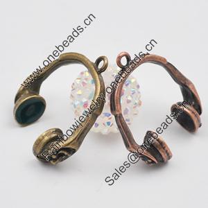 Pendant/Charm, Zinc Alloy Jewelry Findings, Lead-free, Earphone 28x33mm, Sold by Bag