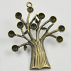 Pendant/Charm, Zinc Alloy Jewelry Findings, Lead-free, Tree 58x48mm, Sold by Bag