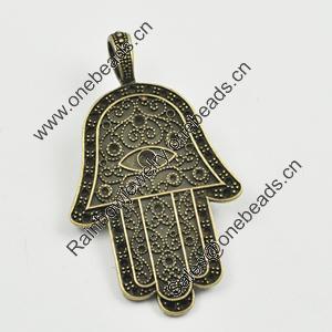 Pendant/Charm, Zinc Alloy Jewelry Findings, Lead-free, Hand 73x43mm, Sold by Bag