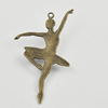 Pendant/Charm, Zinc Alloy Jewelry Findings, Lead-free, Dancer 38x69mm, Sold by Bag