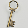 Pendant/Charm, Zinc Alloy Jewelry Findings, Lead-free, Key 59x21mm, Sold by Bag